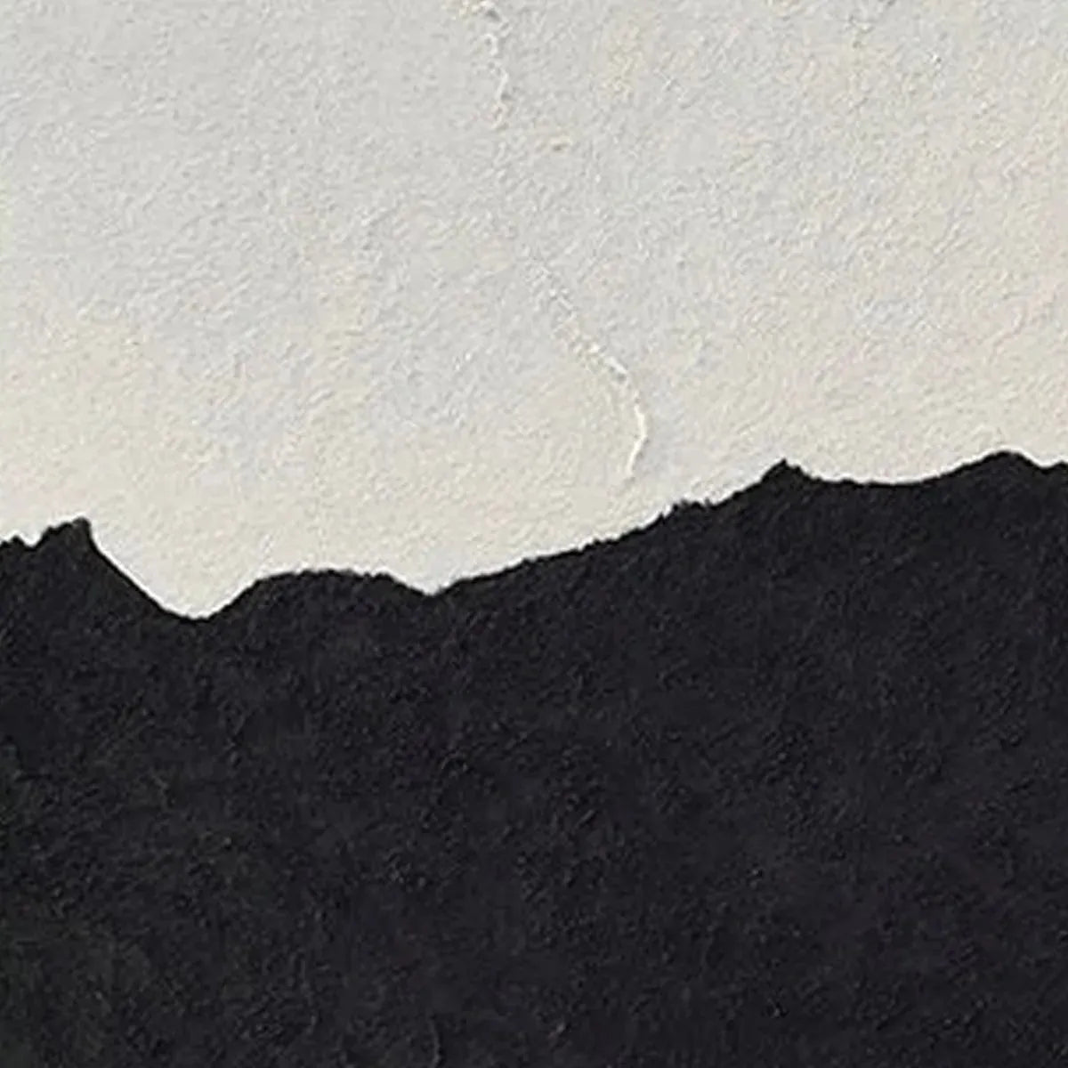 Close-up of black and white minimalist abstract beach painting.