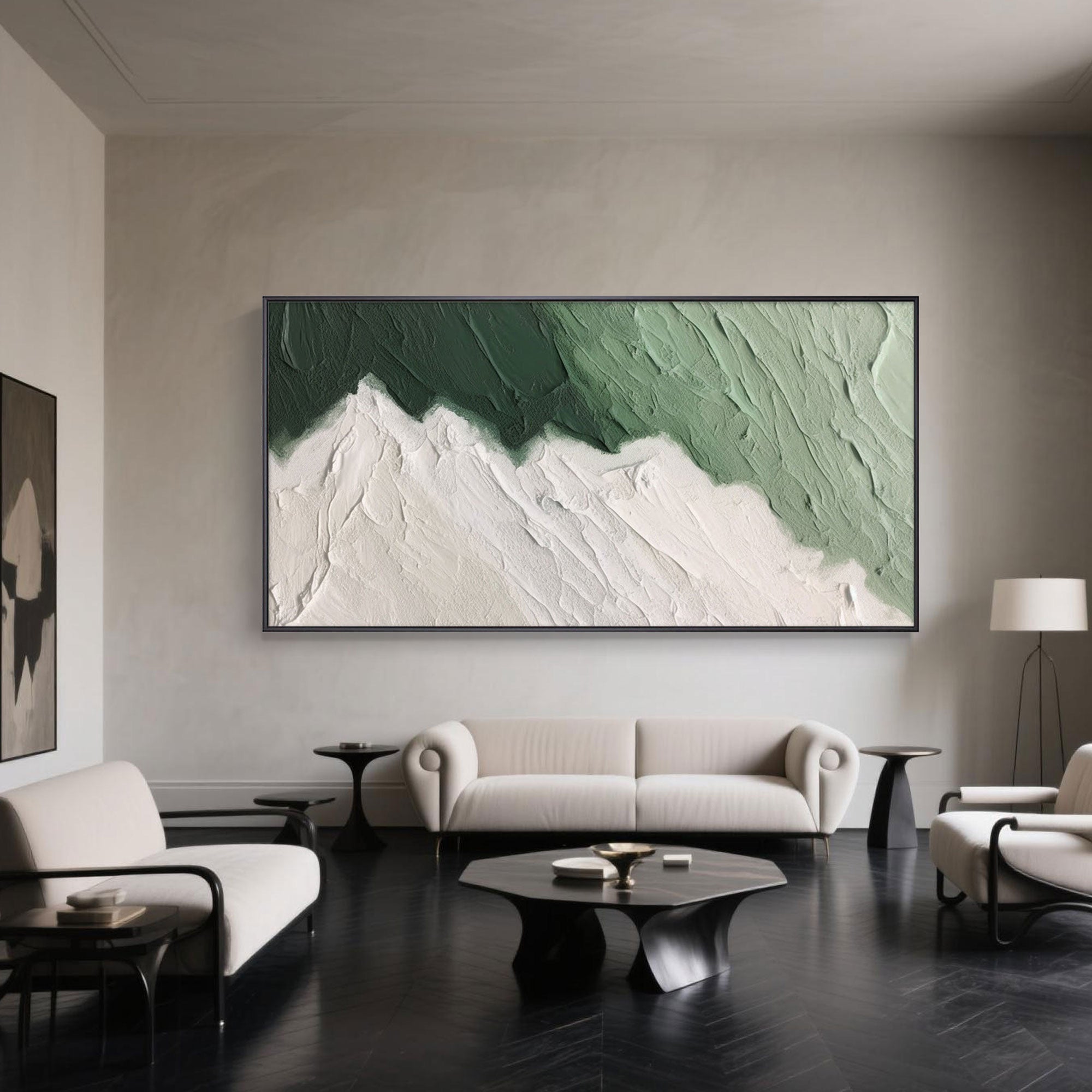 Wabi Sabi Green Canvas Art | Verdant Silence