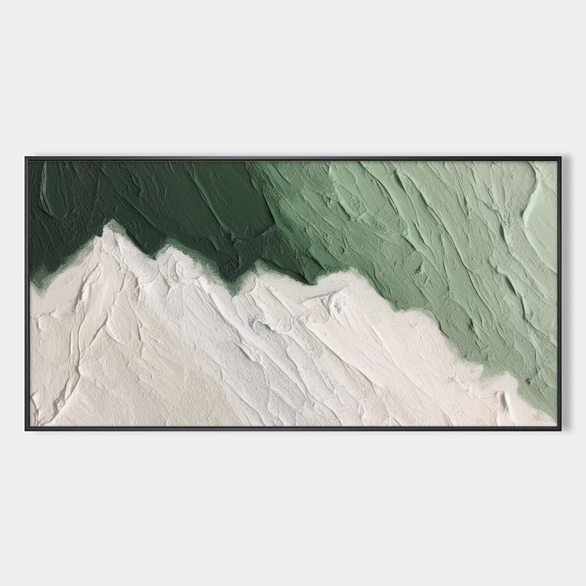 Wabi Sabi Green Canvas Art | Verdant Silence