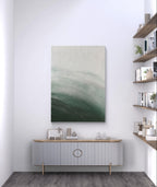 Abstract art above a sideboard in a modern interior.