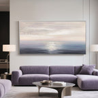 Minimalist abstract seascape artwork with gentle horizon and subtle texture.