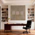 Lumi Gallery's Wabi-Sabi geometric wall art with earth tones in office