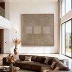 Wabi-Sabi Geometric Wall Art 'Earthen Sequence II' by Lumi Gallery in modern living room