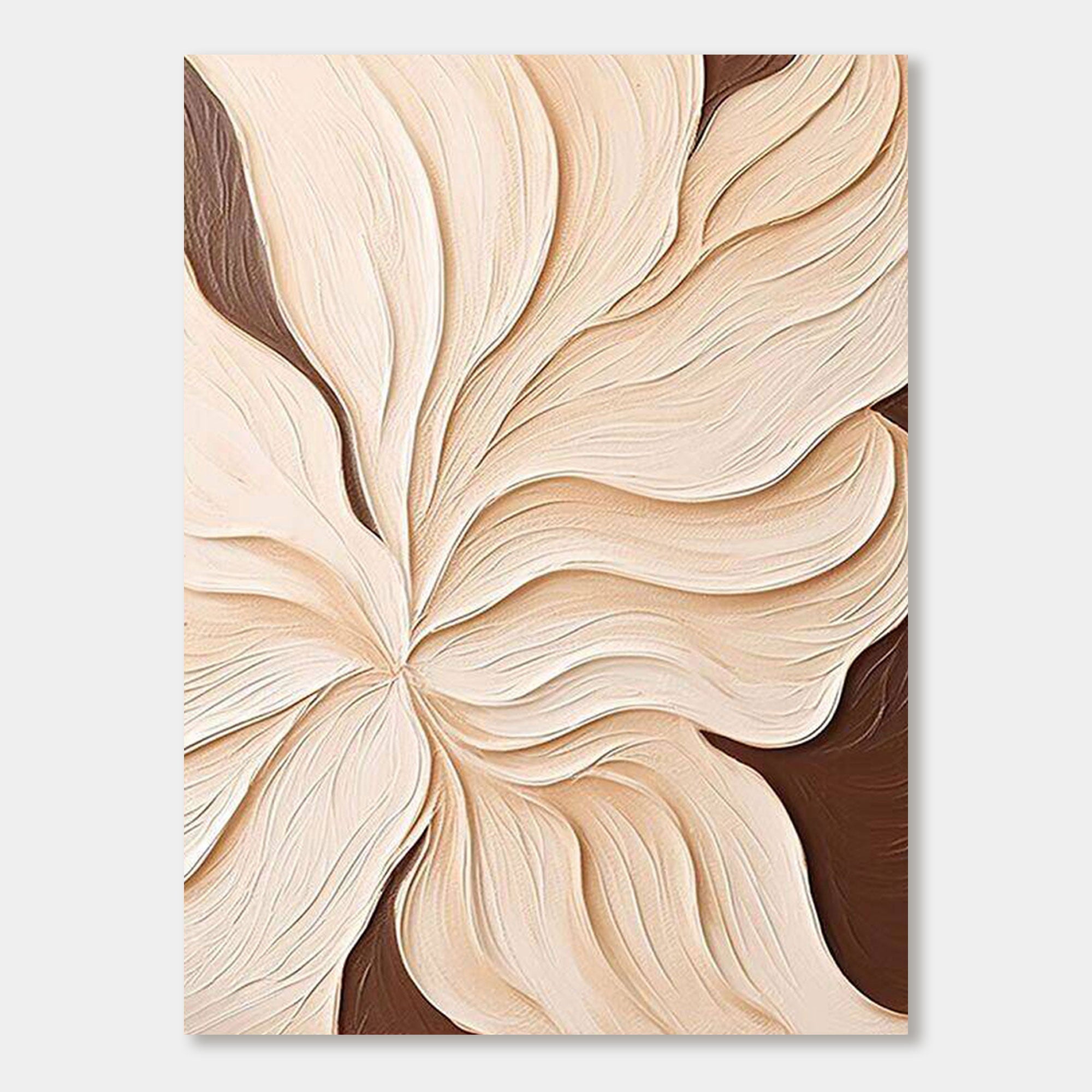 Minimalist floral-themed wall decor with soft organic patterns and warm beige palette, designed for elegant modern interiors.