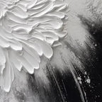 Close-up of the textured petals on the 3D flower canvas art.