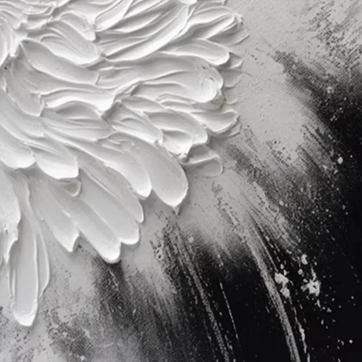 Close-up of the textured petals on the 3D flower canvas art.