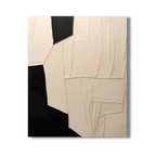 Minimalist abstract geometric art in beige, brown, and black for modern decor.