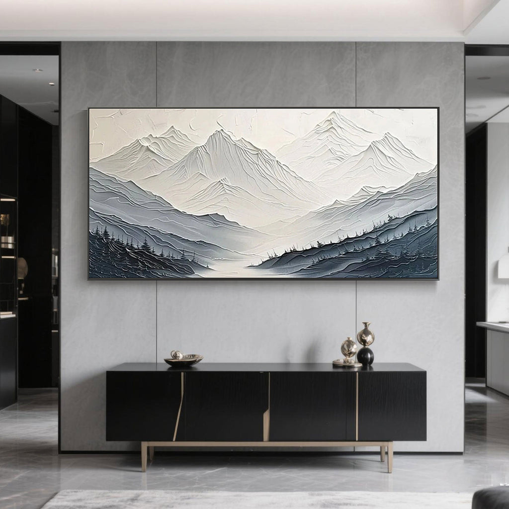Framing options for premium minimalist mountain canvas art.