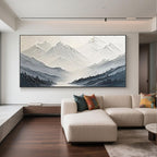 Misty Valley canvas art hung in a modern living room setting.