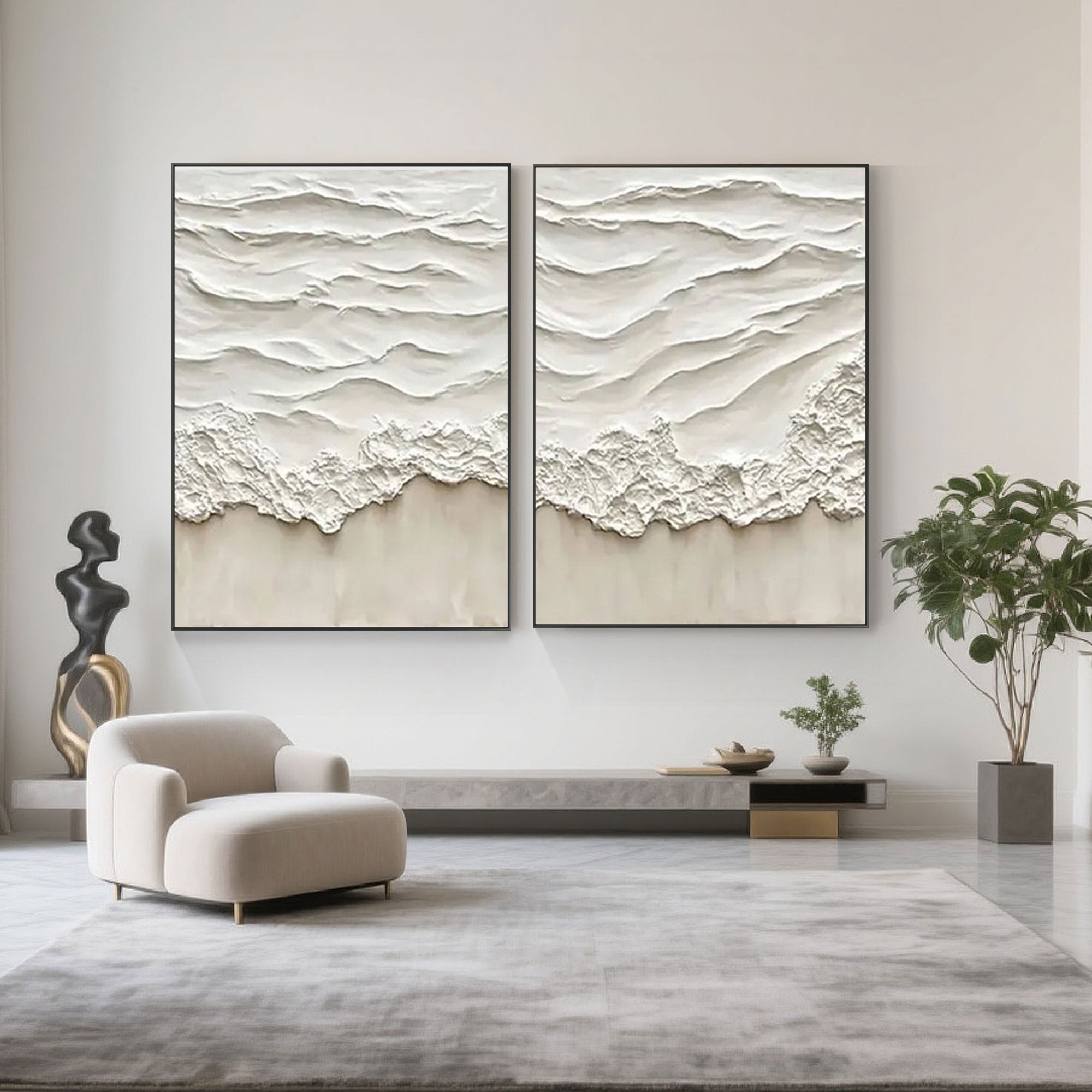 Minimalist Seascape Canvas Art | Wave Trace