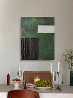 Minimalist Textured Green and Black Wall Art #TX002