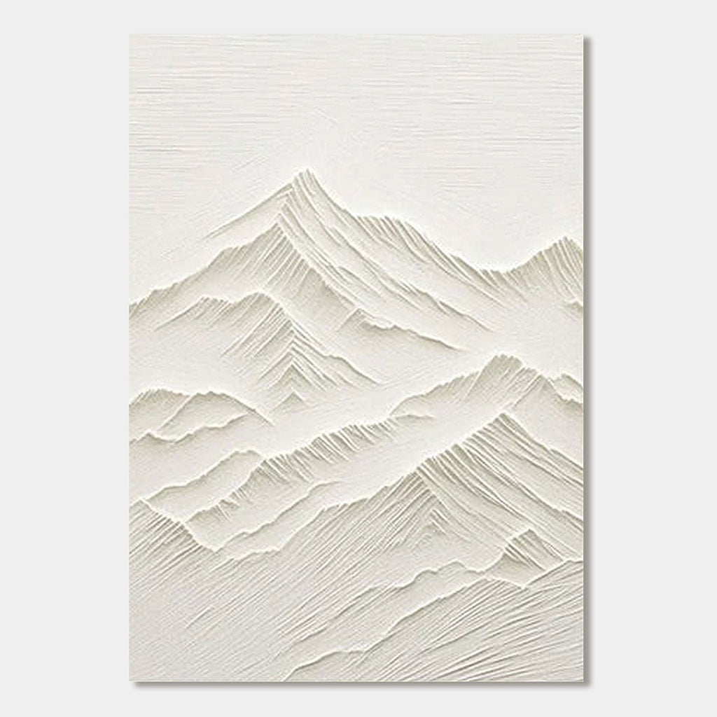 Minimalist textured mountain wall art in soft neutral tones.