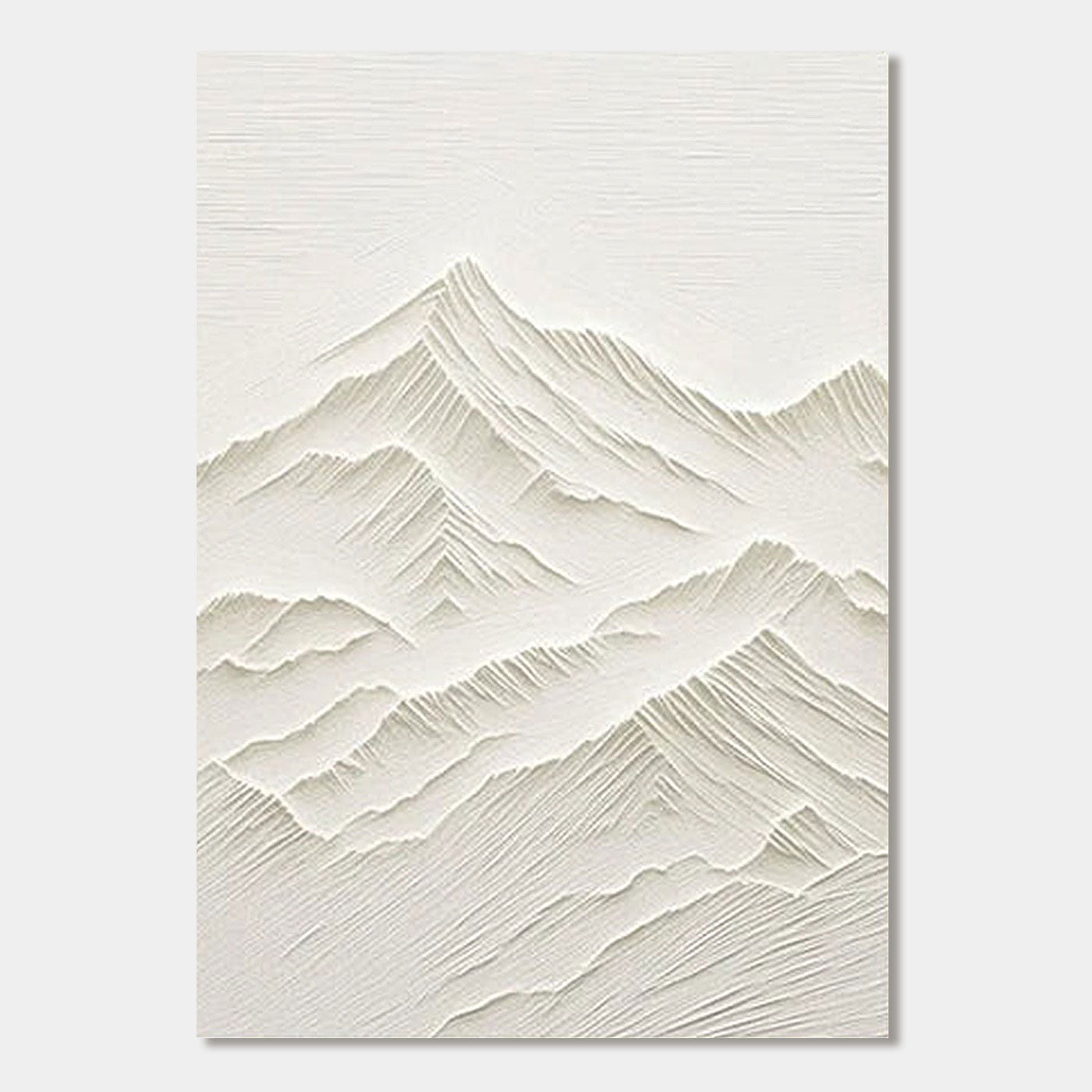Minimalist textured mountain wall art in soft neutral tones.