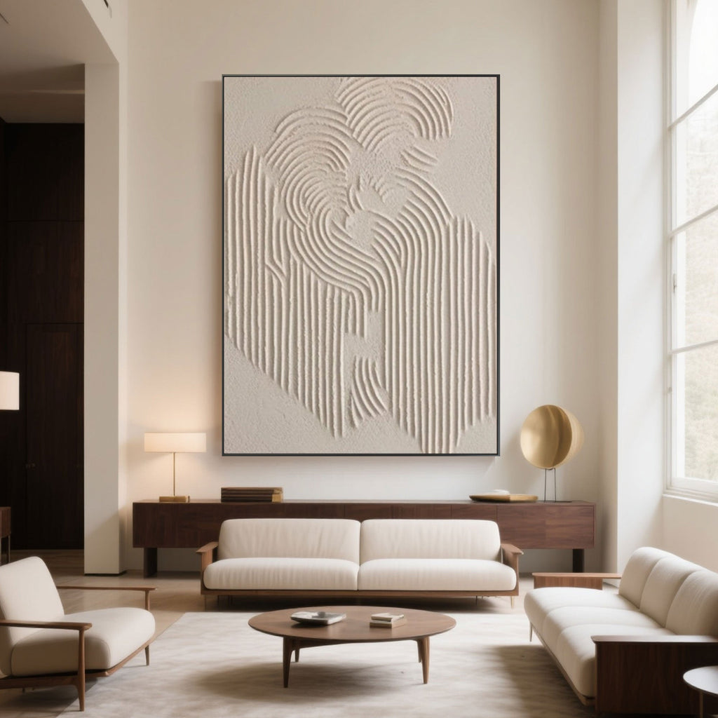 Minimalist textured wall art with premium canvas and frame options.