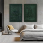 Wabi Sabi canvas art with gold metal frame