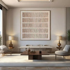 Wabi Sabi 'Grain' minimalist wall art close up