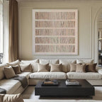 Frameless stretched canvas of the 'Grain' minimalist wall art