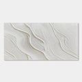 Close-up of minimalist wave wall art with soft, textured white waves.