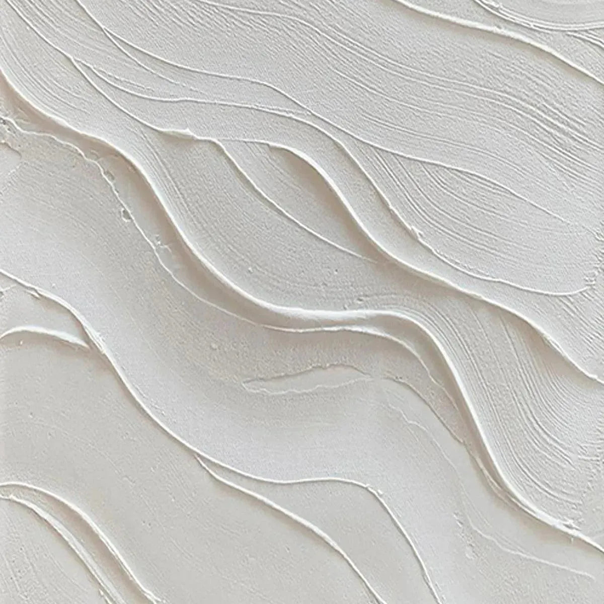 Textured beige and white wave wall art close-up.