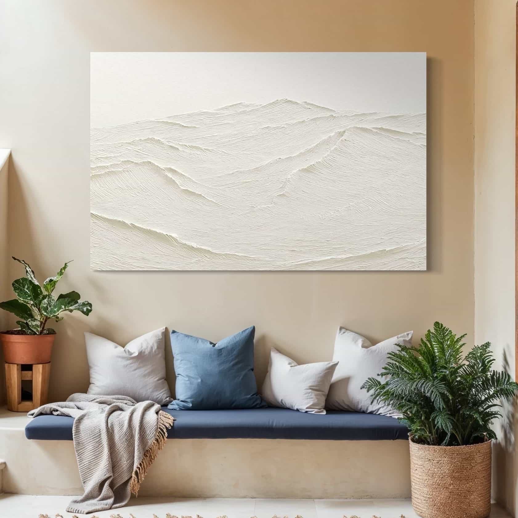 Minimalist Textured Mountain Wall Art | Snow Veins