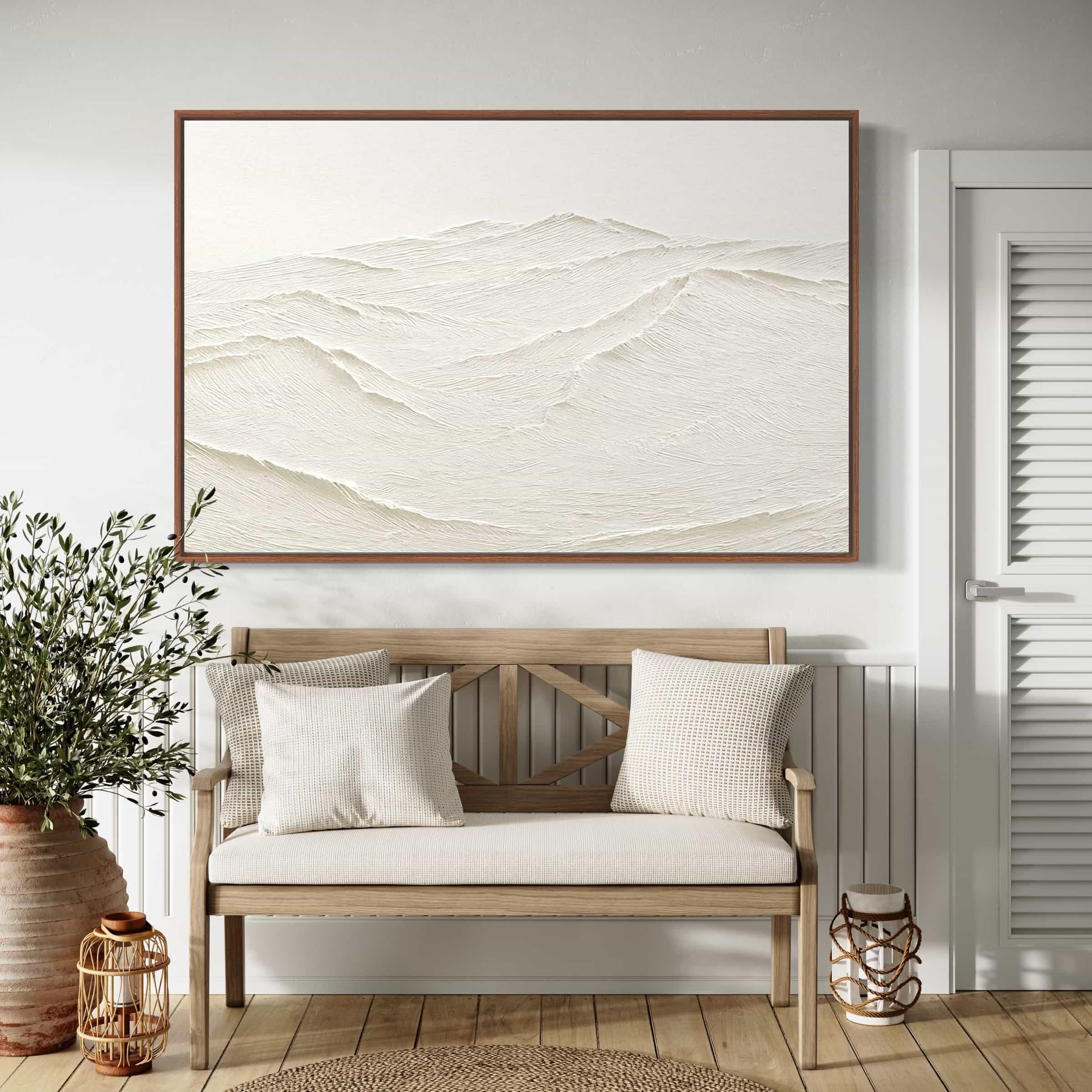 Minimalist Textured Mountain Wall Art | Snow Veins