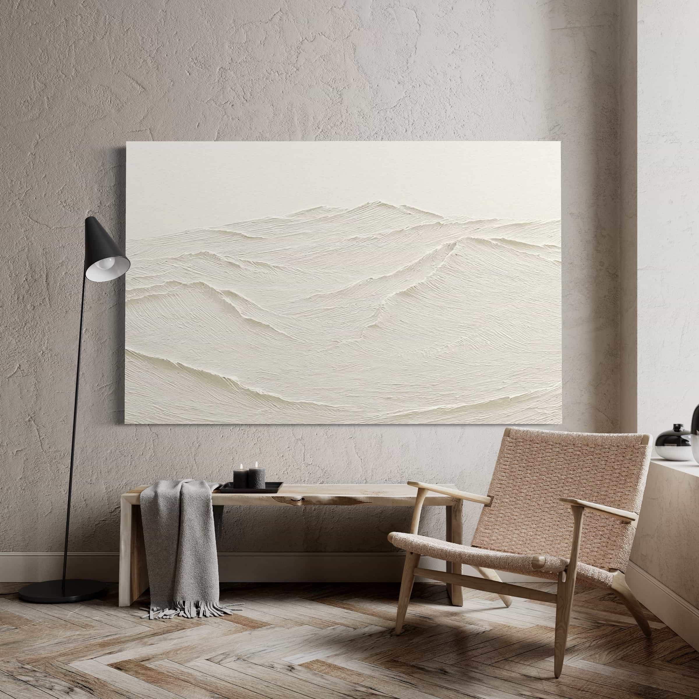 Minimalist Textured Mountain Wall Art | Snow Veins