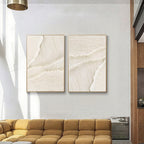 Minimalist Silent Surf beige wall art: close-up on textured details and organic patterns.