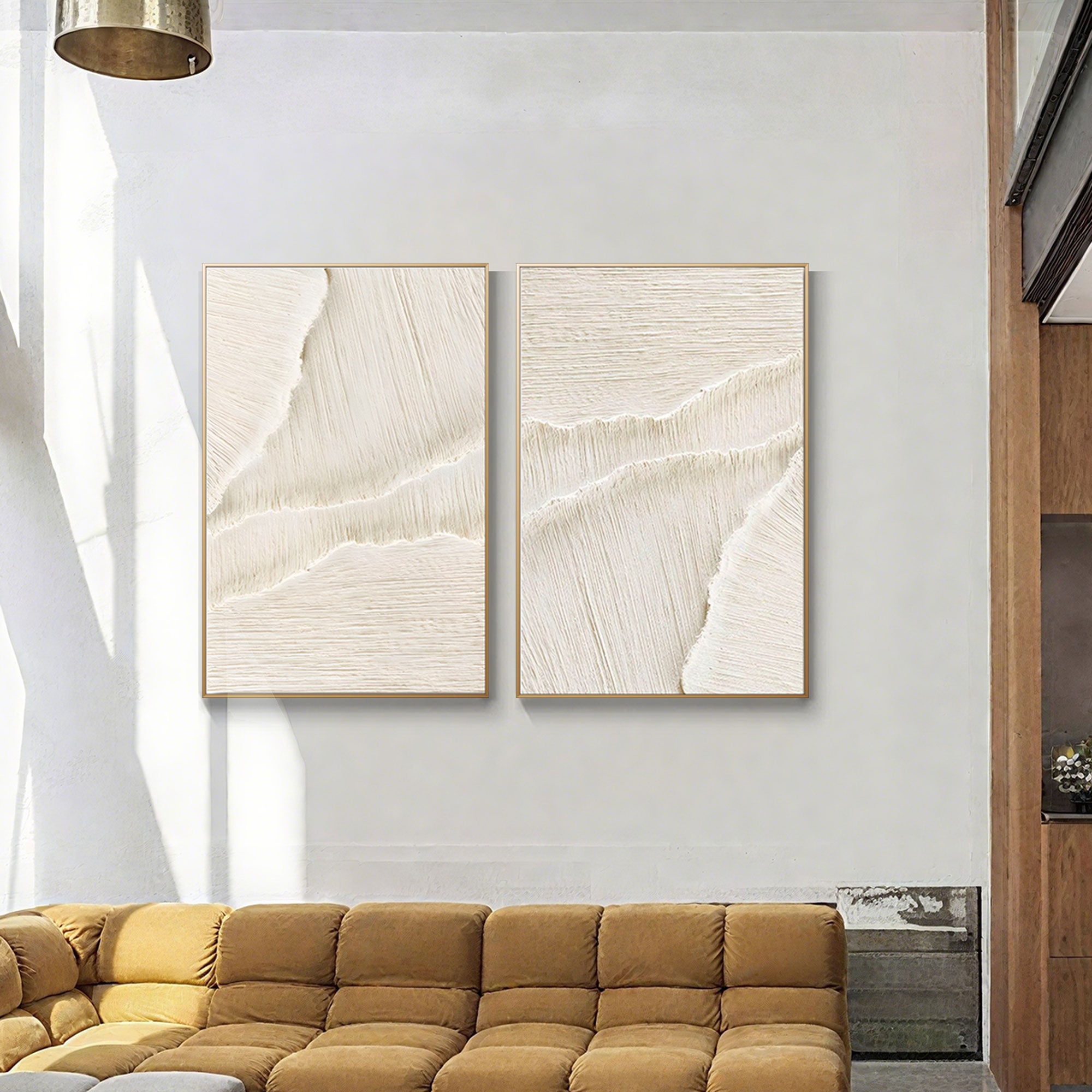 Minimalist Silent Surf beige wall art: close-up on textured details and organic patterns.