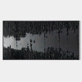 Framed minimalist 3D textured black 'Silence' wall art.