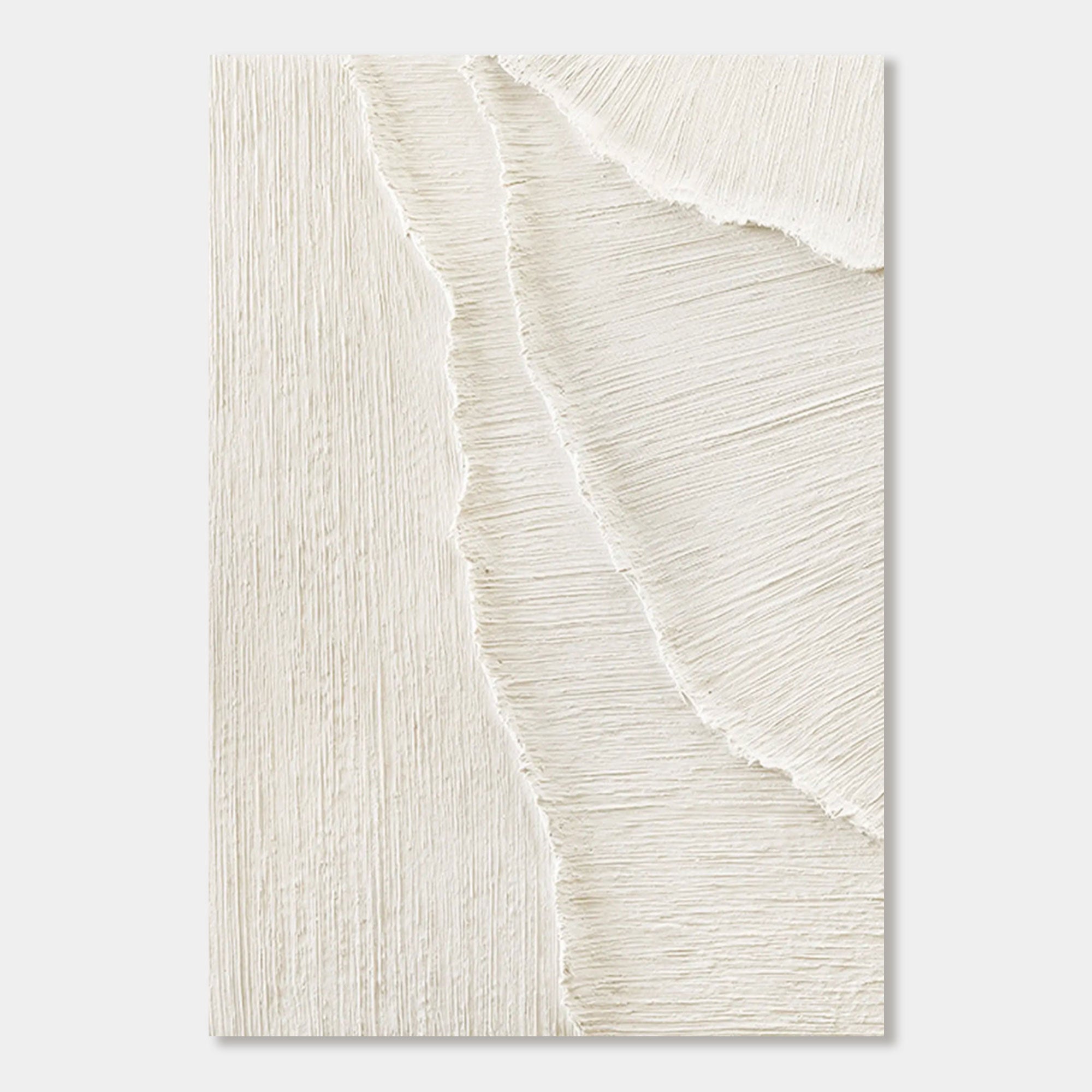 Close-up of the Whitecaps minimalist 3D textured painting on canvas.
