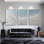 Minimalist 3D Textured Seascape Wall Art Set - Ripple