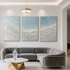 Minimalist 3D Textured Seascape Wall Art Set - Ripple