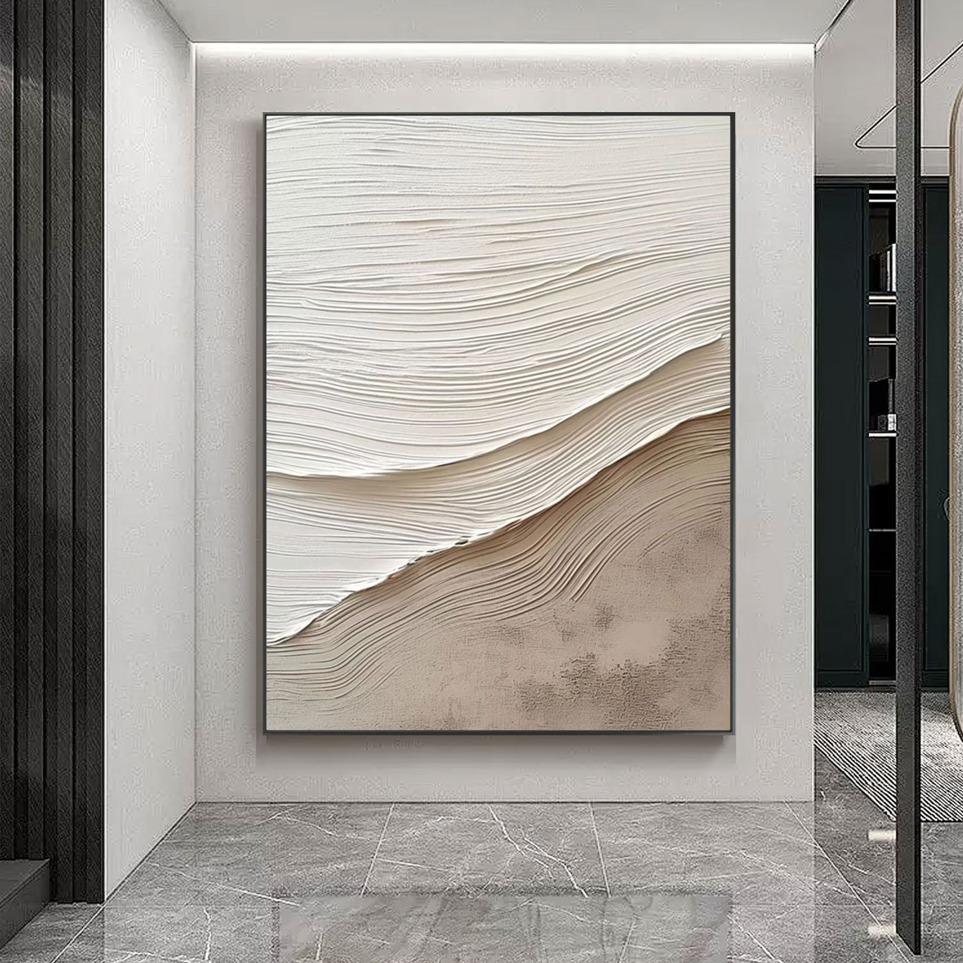 Minimalist Abstract 3D Textured Painting - Serene Layers