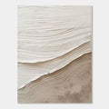 Hand-painted Serene Layers minimalist abstract 3D textured painting with layered waves in neutral beige and white tones by...