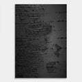 Hand-painted minimalist abstract black wall art 'Echo of Rain' with textured canvas details by Lumi Gallery