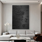 Minimalist Abstract Black Wall Art - Echo of Rain