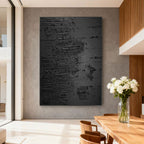 Minimalist Abstract Black Wall Art - Echo of Rain