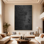 Minimalist Abstract Black Wall Art - Echo of Rain