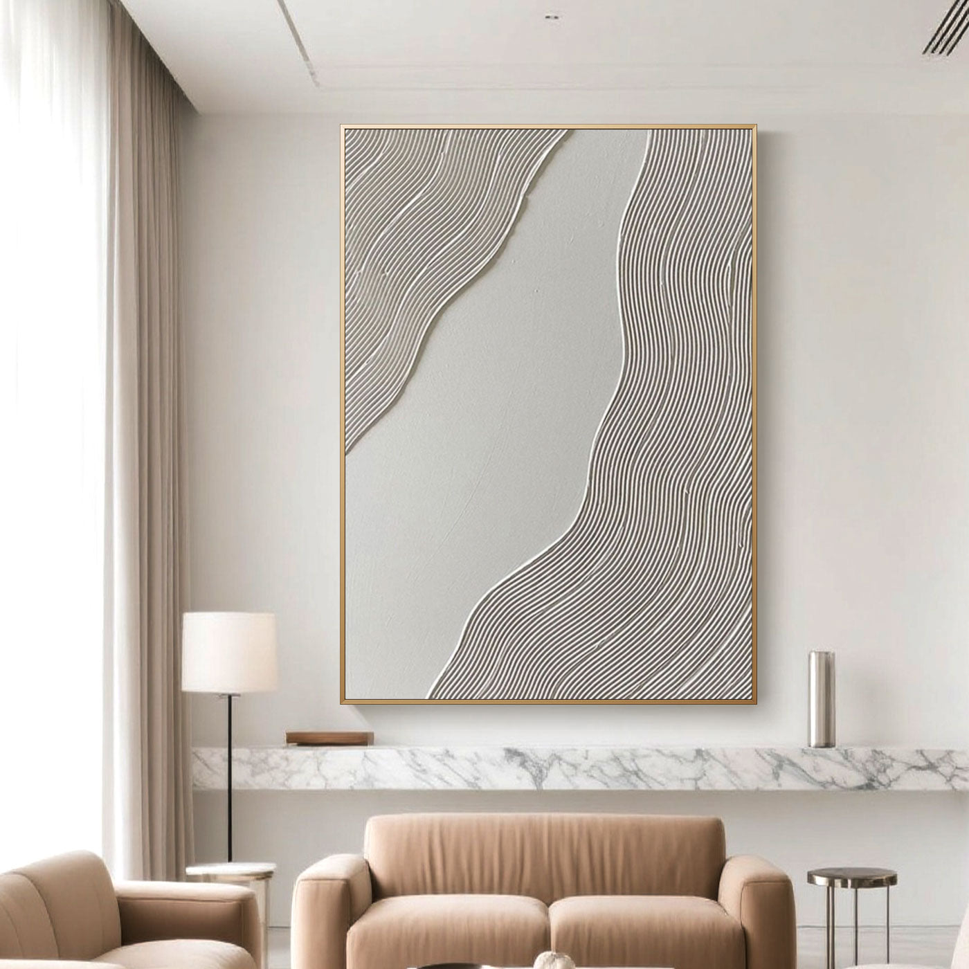 Minimalist Abstract Geometric Painting - Calm Flow