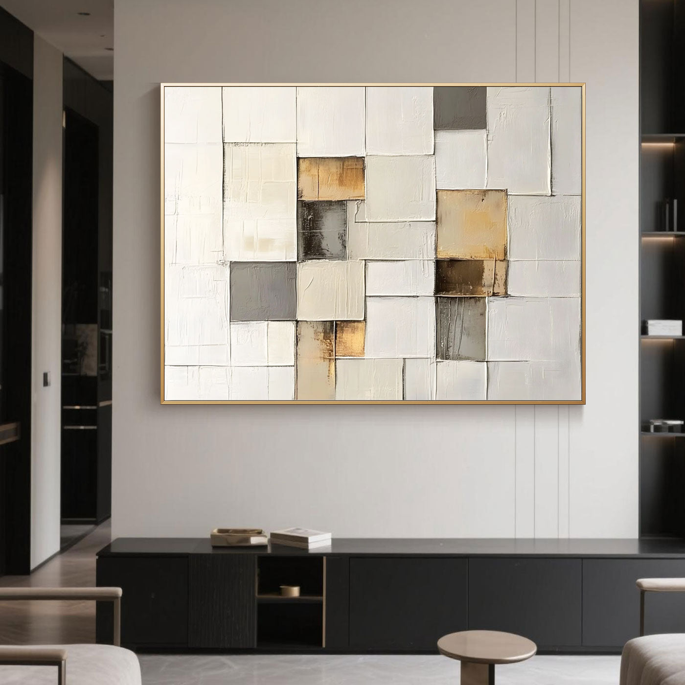 Minimalist Abstract Geometric Wall Art - Gilded Geometry