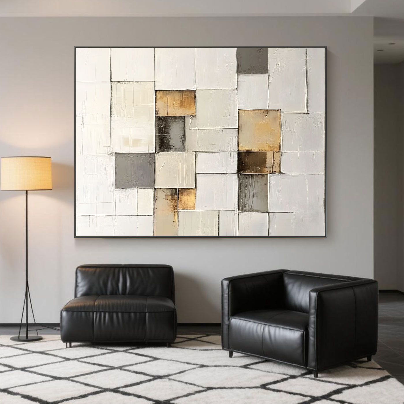 Minimalist Abstract Geometric Wall Art - Gilded Geometry