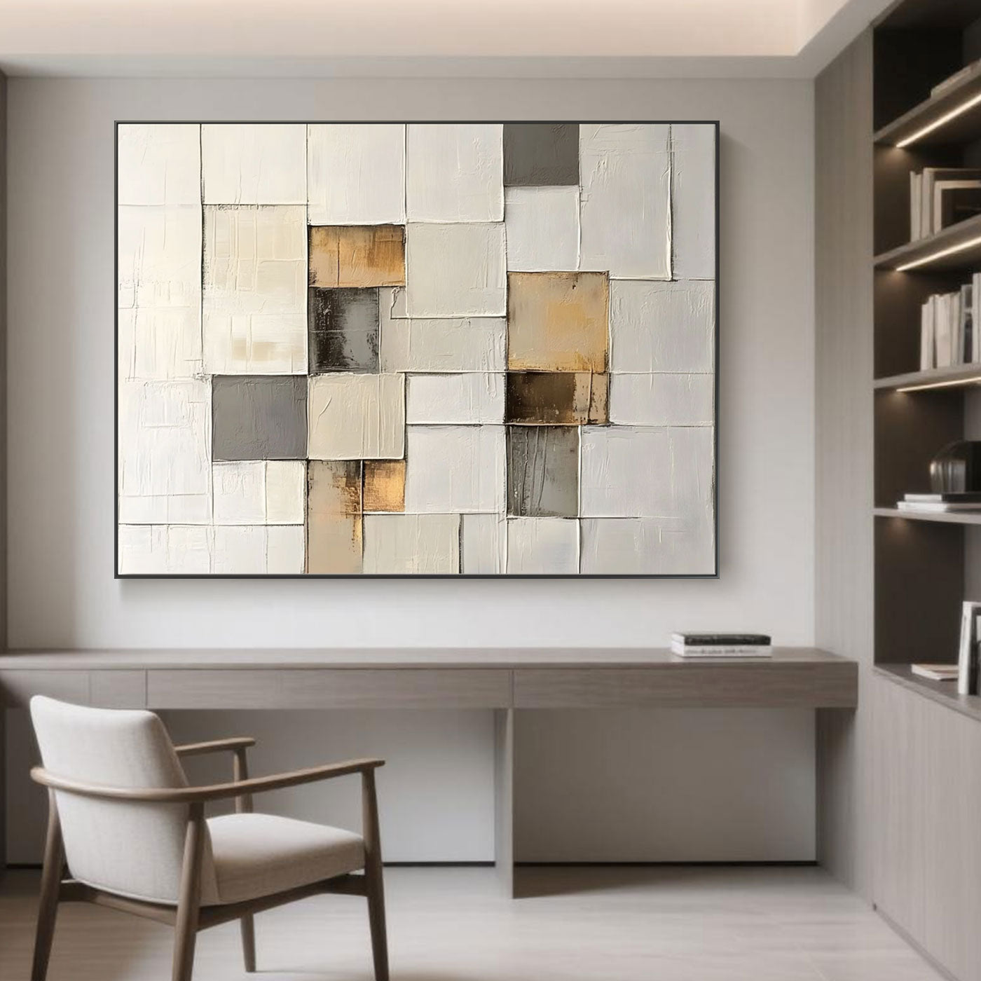 Minimalist Abstract Geometric Wall Art - Gilded Geometry