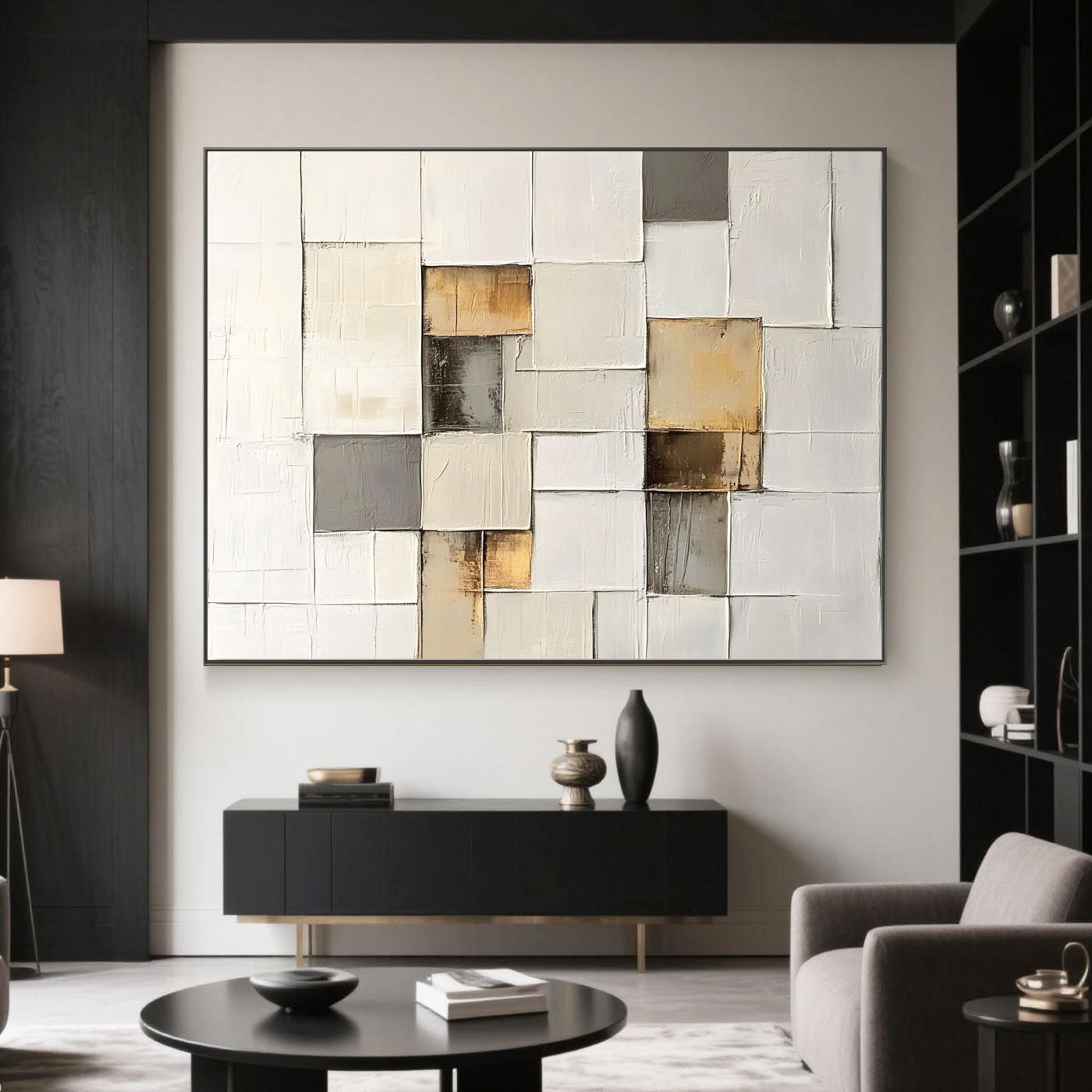 Minimalist Abstract Geometric Wall Art - Gilded Geometry