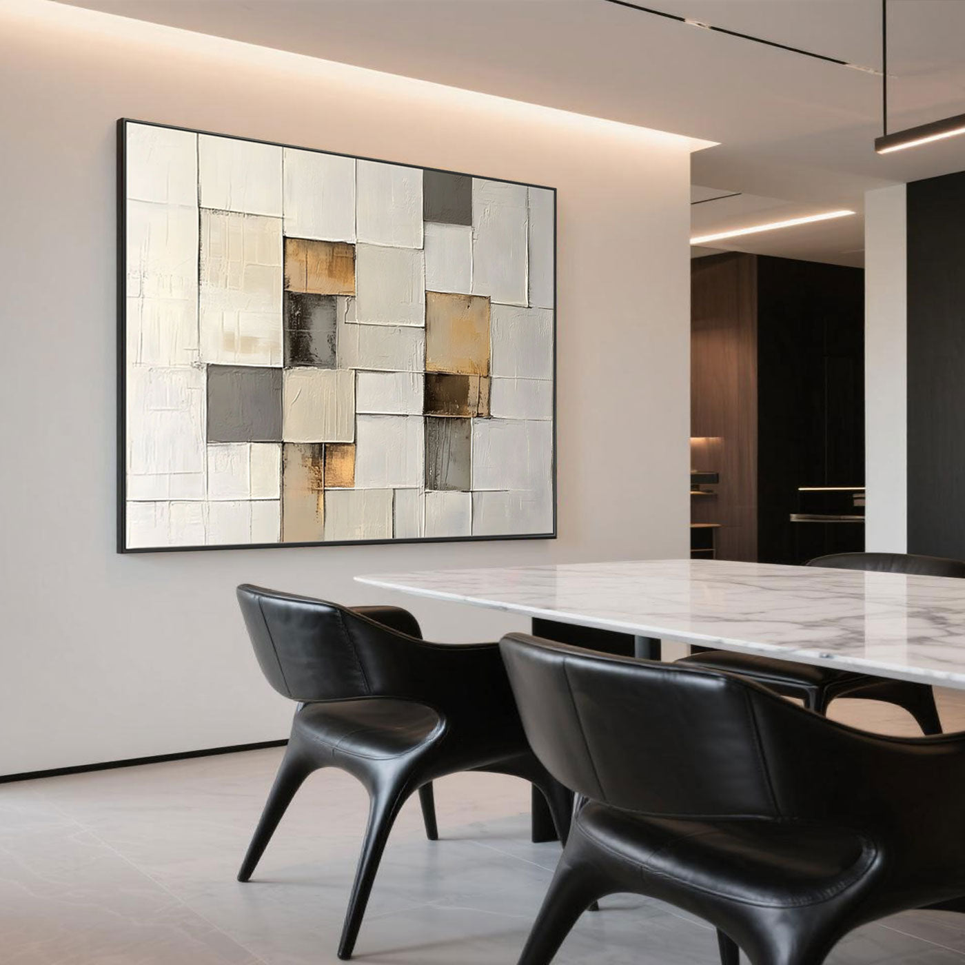 Minimalist Abstract Geometric Wall Art - Gilded Geometry