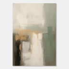Minimalist Abstract Green Beige Wall Art - Aurora