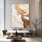 Lumi Gallery's Amber Currents minimalist abstract wall art with textured details in warm earth tones