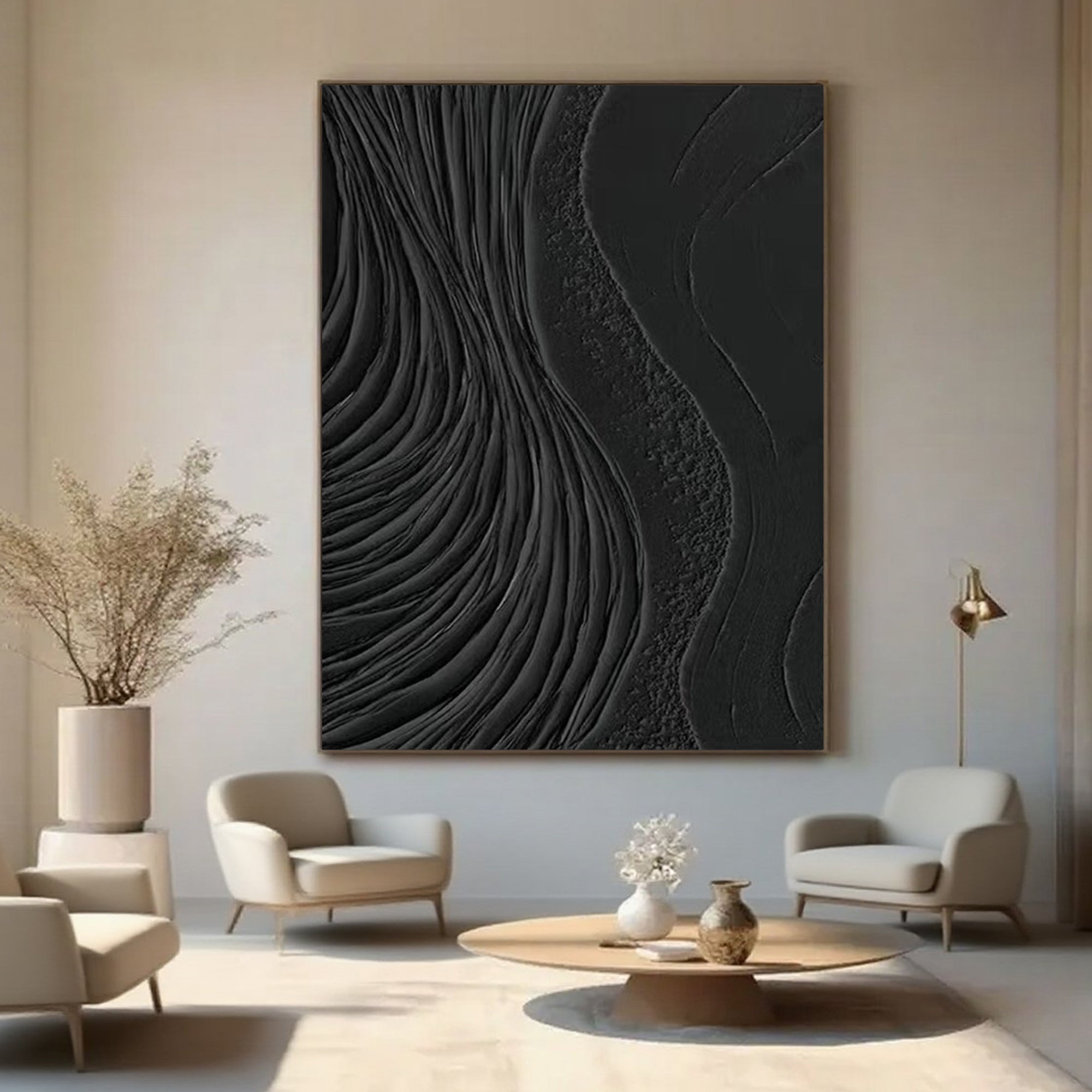 Minimalist Abstract Wall Art - Tidal Carving