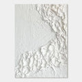 Textured white minimalist abstract wave canvas painting, ethereal crest design