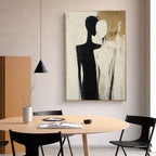 Minimalist Black and Beige People Wall Art - Merge