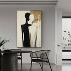 Minimalist Black and Beige People Wall Art - Merge